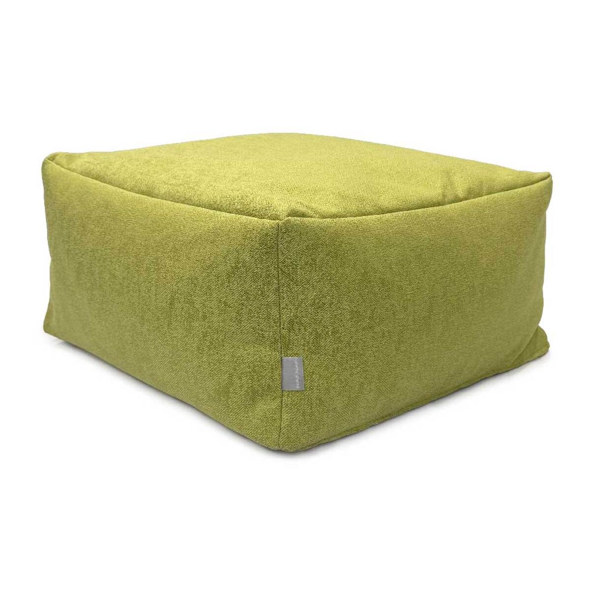 Puff desenfundable ZAIRA verde 50x50x25 cm. Disponible en varios colores