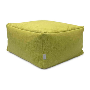 Puff desenfundable ZAIRA verde 50x50x25 cm. Disponible en varios colores