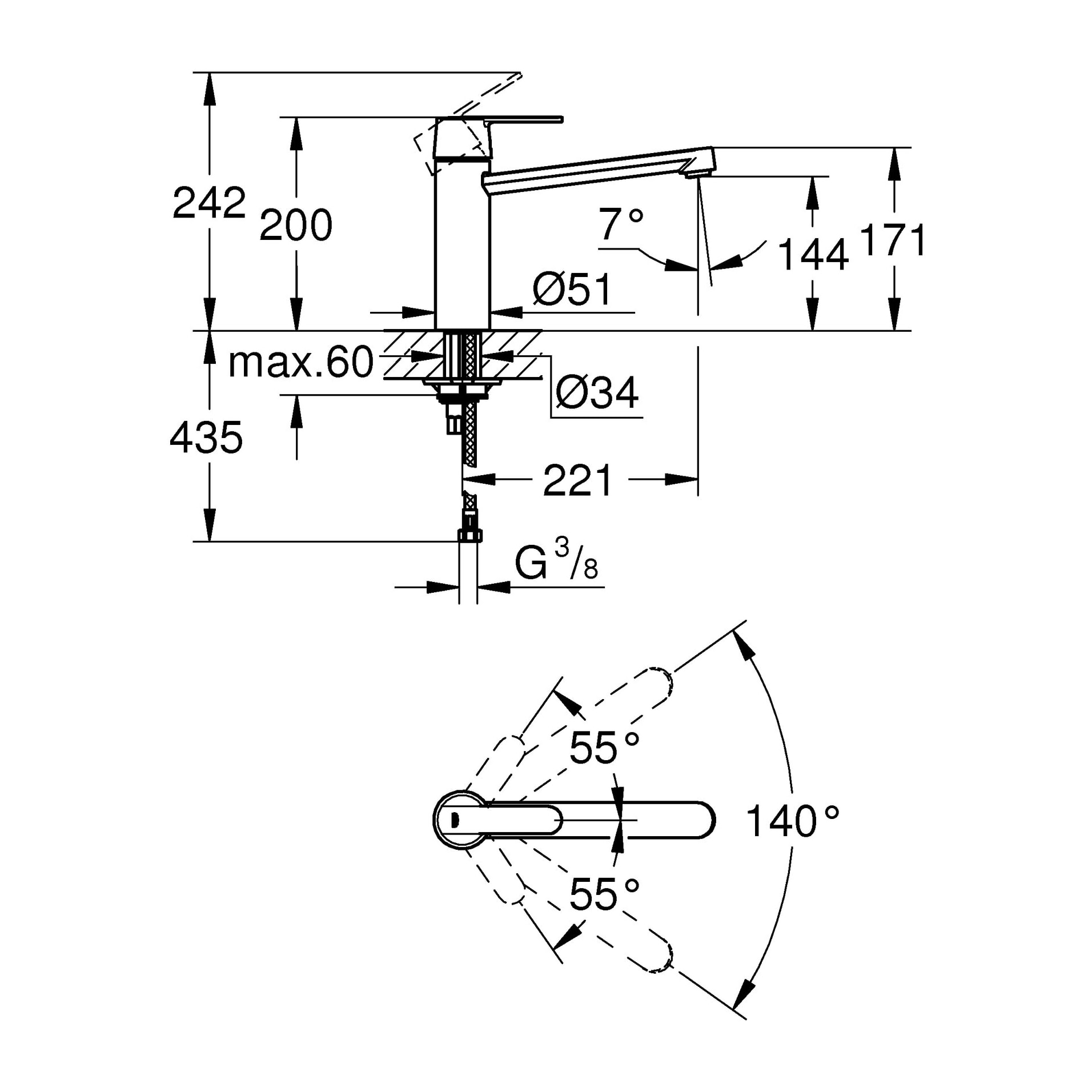 GROHE Get Mitigeur monocommande Evier Chromé 30196000