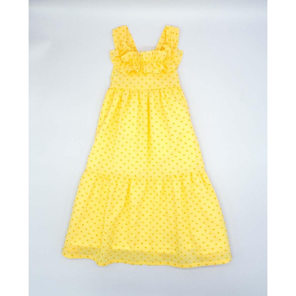 VESTIDO MIDI PLUMETI AMARILLO