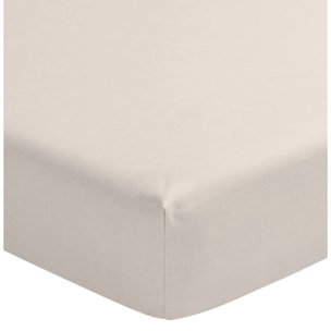 Drap housse uni en lin lavé, Made in France, NOUVELLE VAGUE , Beige naturel
