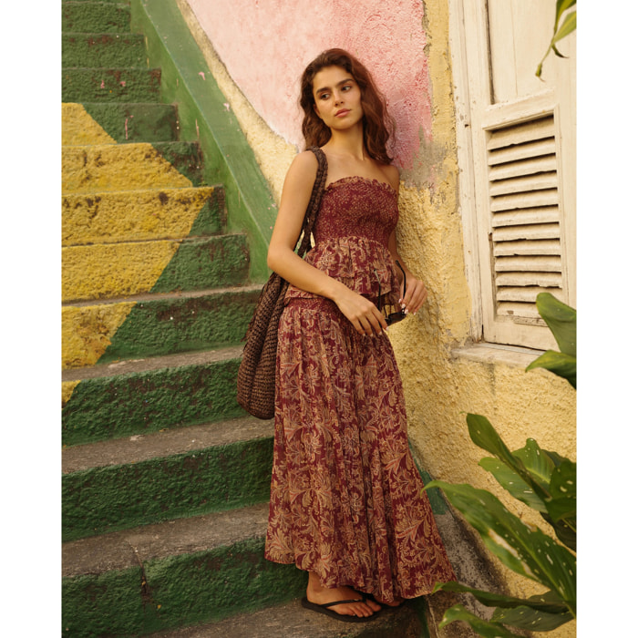 Falda larga estampada
