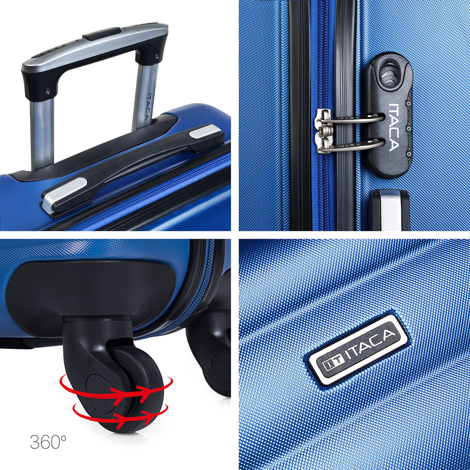 Juego De Maletas Rígidas Abs Itaca Simoa Azul