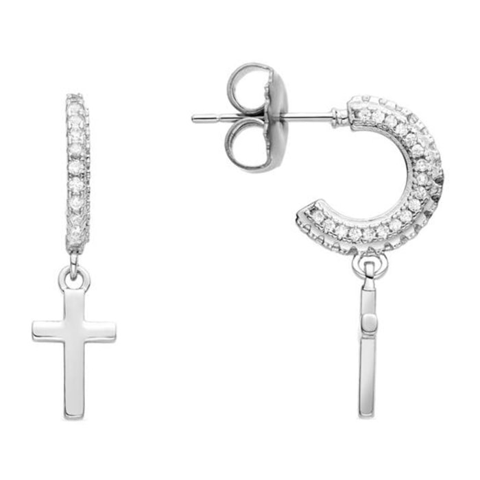 Pendientes Lux by Lux acabados en rodio