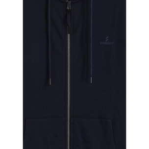 Tuta sportiva in cotone con felpa cappuccio e zip