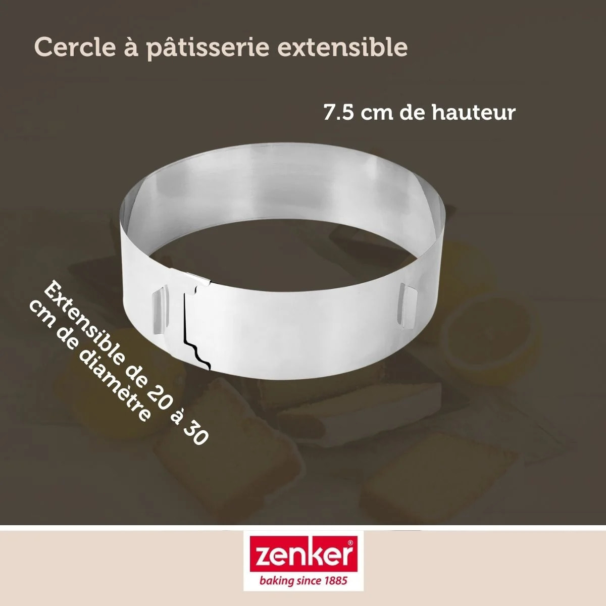 Lot de 2 cercles à pâtisserie 15/30 cm en inox Zenker Smart Pastry