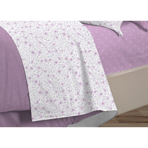 Completo Lenzuola Linea 3027 In Percalle Fantasia Floreale Disegno Melody Rosa