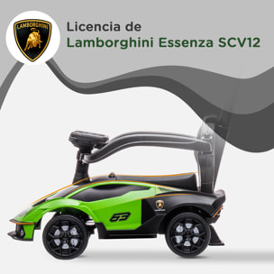 2 en 1 Coche Correpasillos para Niños 12-36 Meses Andador Empujador con Manija de Empuje Bocina 86,5x40x89,5 cm Verde y Negro