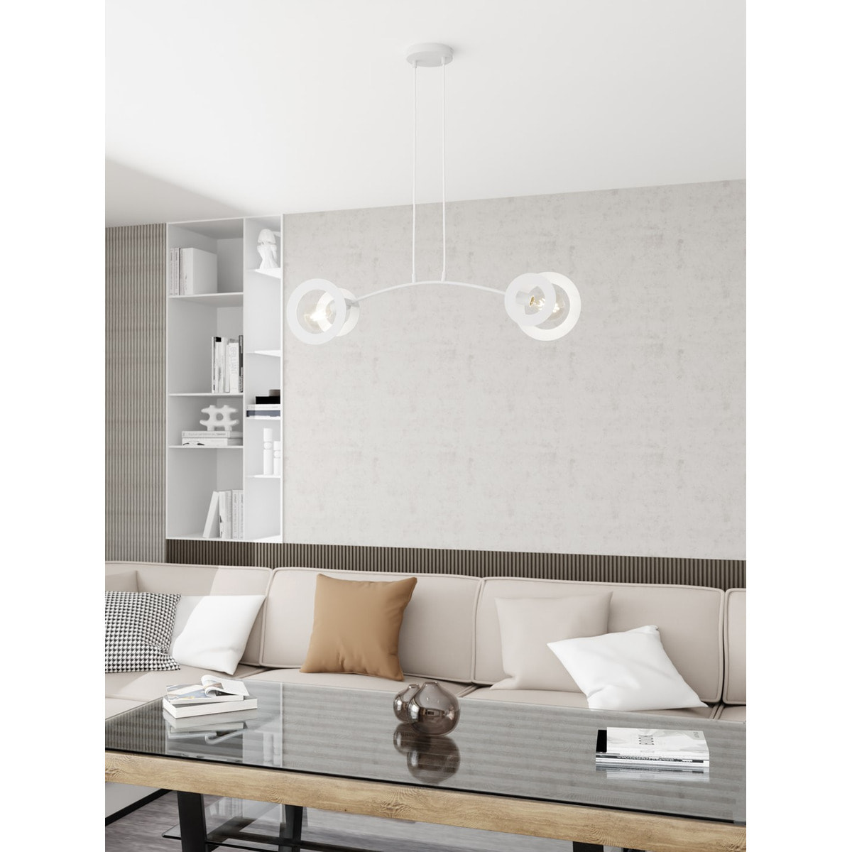 Lampada a sospensione Euforia in acciaio bianco