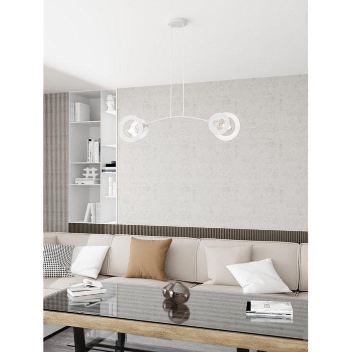 Lampada a sospensione Euforia in acciaio bianco