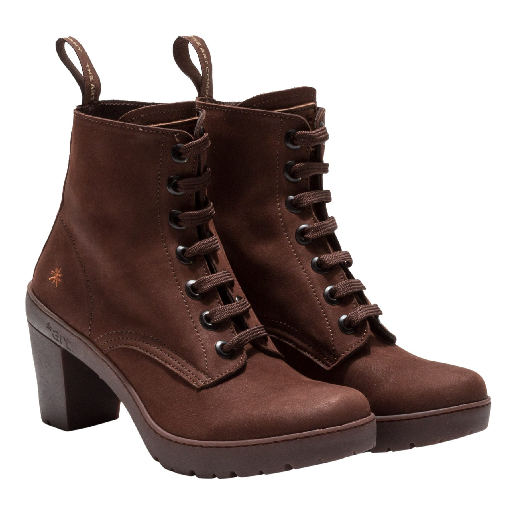 Botines con tacón 1756 NOBUCK-W BROWN/ TRAVEL color Brown