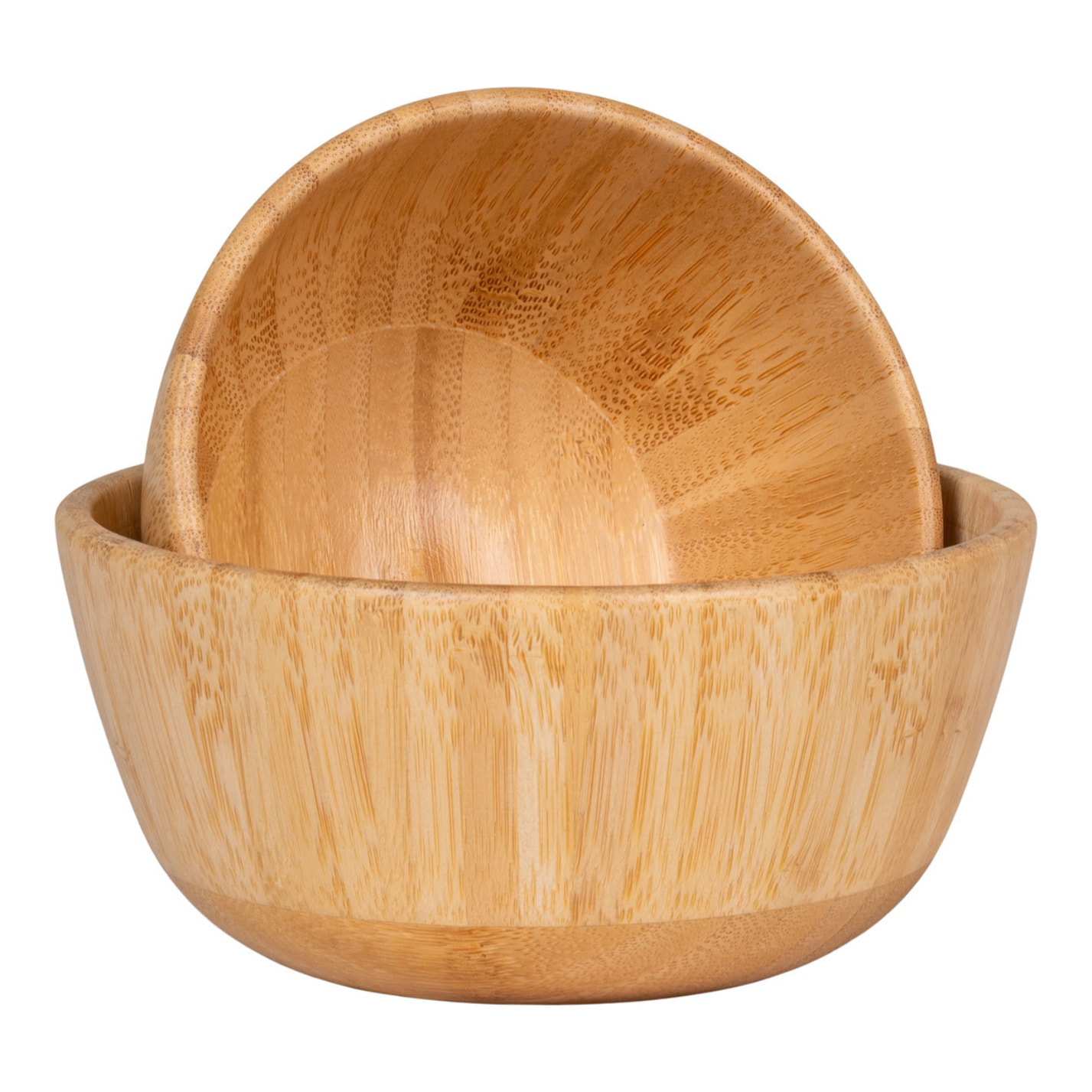 Set 2 Ciotole Chefalu in Bambù Naturale — Ø13 e Ø15 cm