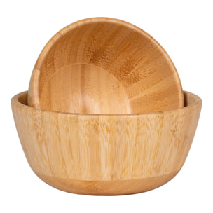 Set 2 Ciotole Chefalu in Bambù Naturale — Ø13 e Ø15 cm
