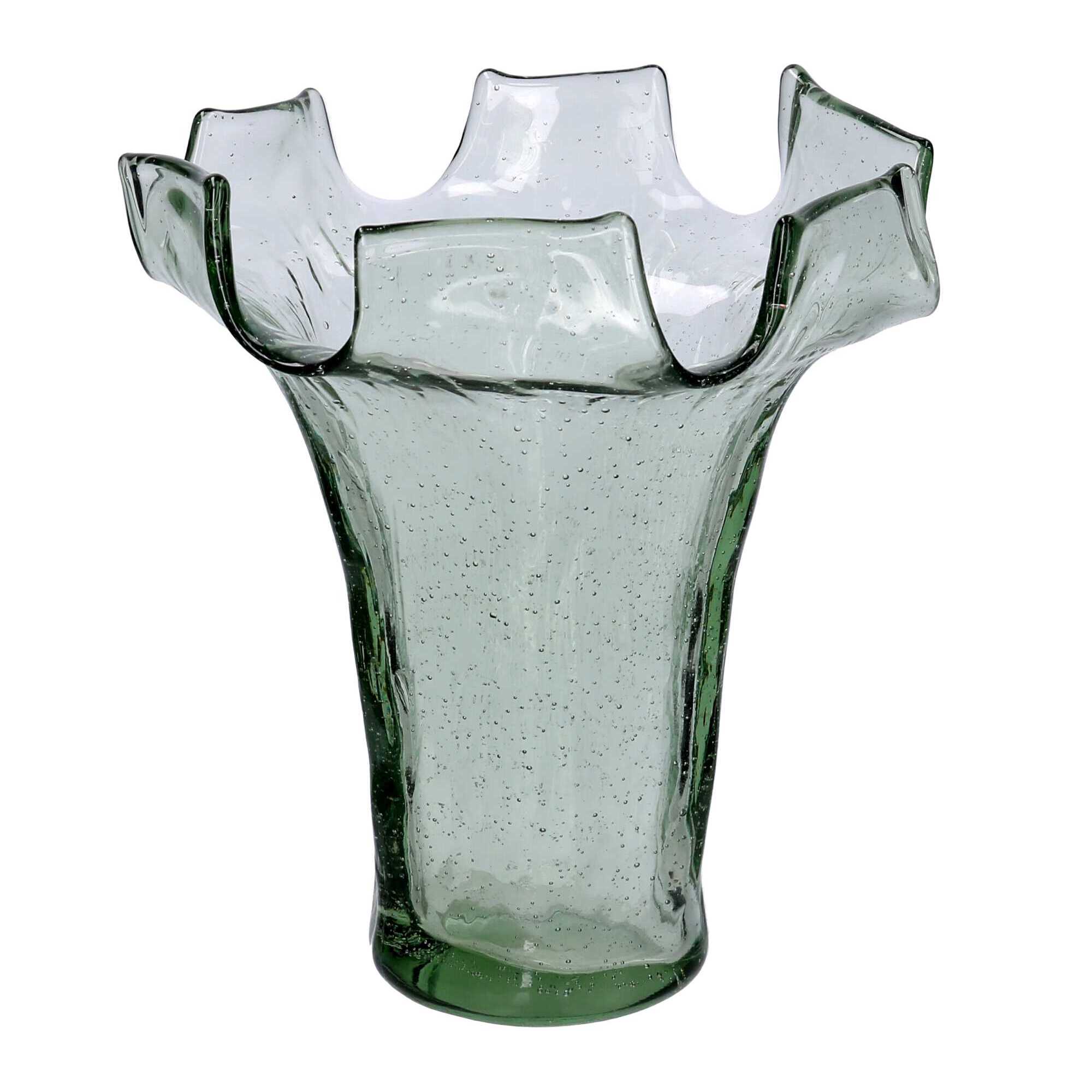 Vaso in vetro verde cm ø19h22