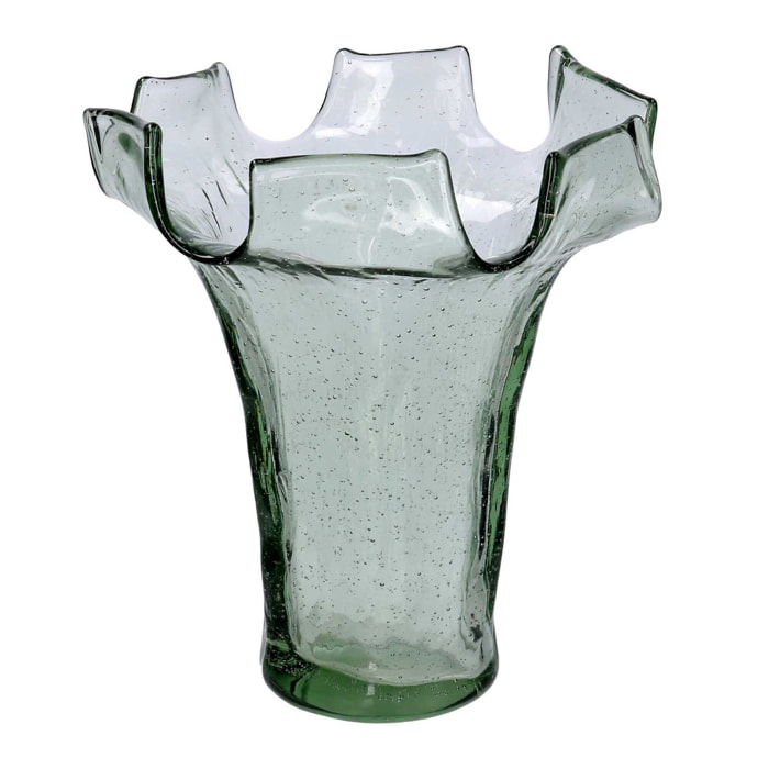 Vaso in vetro verde cm ø19h22
