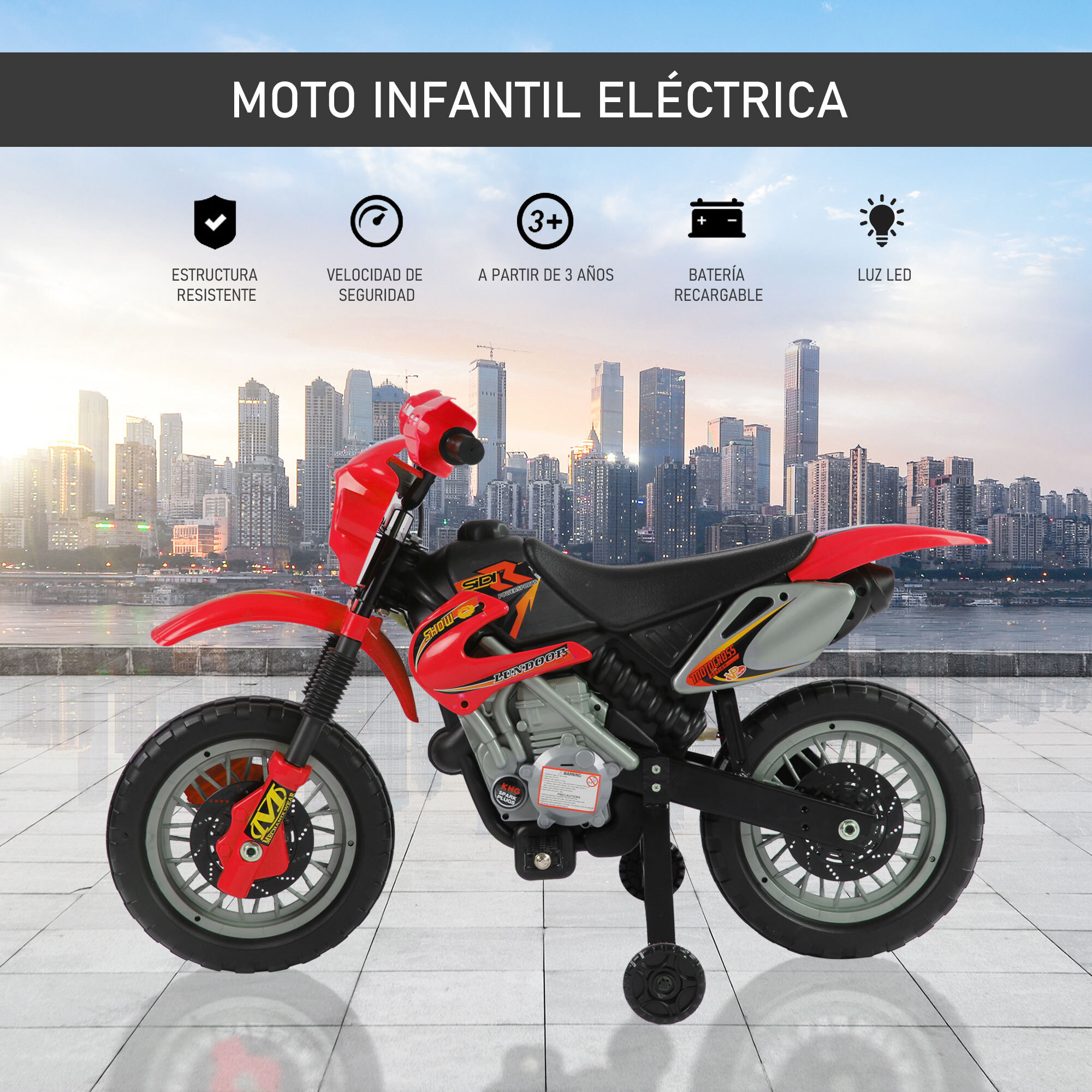 Moto Eléctrica a Batería 6V Rojo