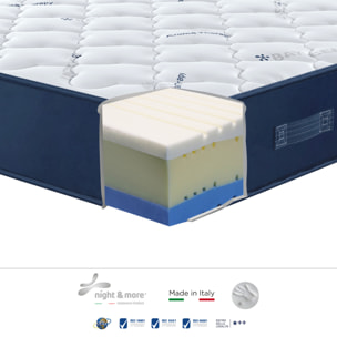 "Audrey" H24 cm 90x190 guanciale Memory OMAGGIO in schiuma poliuretano ad alta densità e 5,5cm memory foam