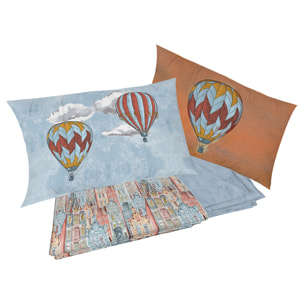 Completo letto volare arancio 100% cotone