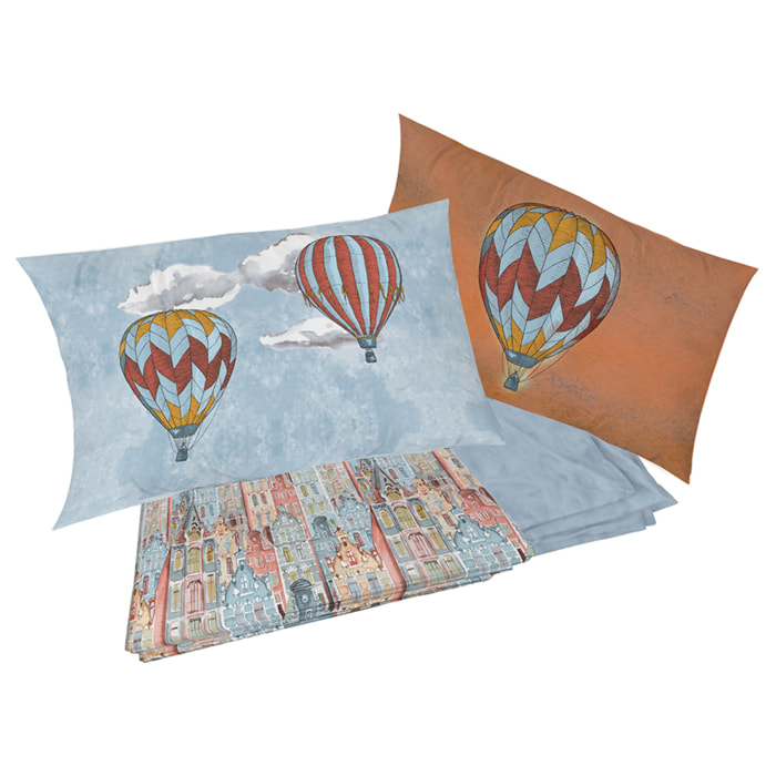 Completo letto volare arancio 100% cotone