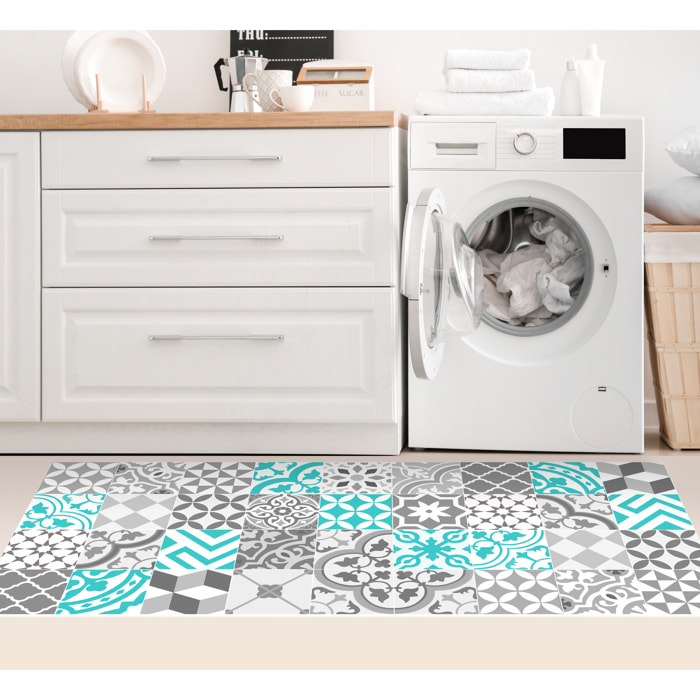 Alfombras vinílicas de Ceramiko - Collage con Turquesa