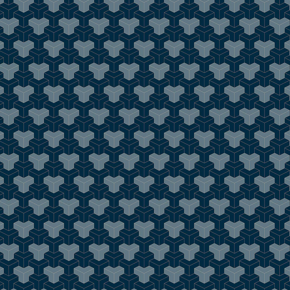 Papier peint, strict blue Bleu