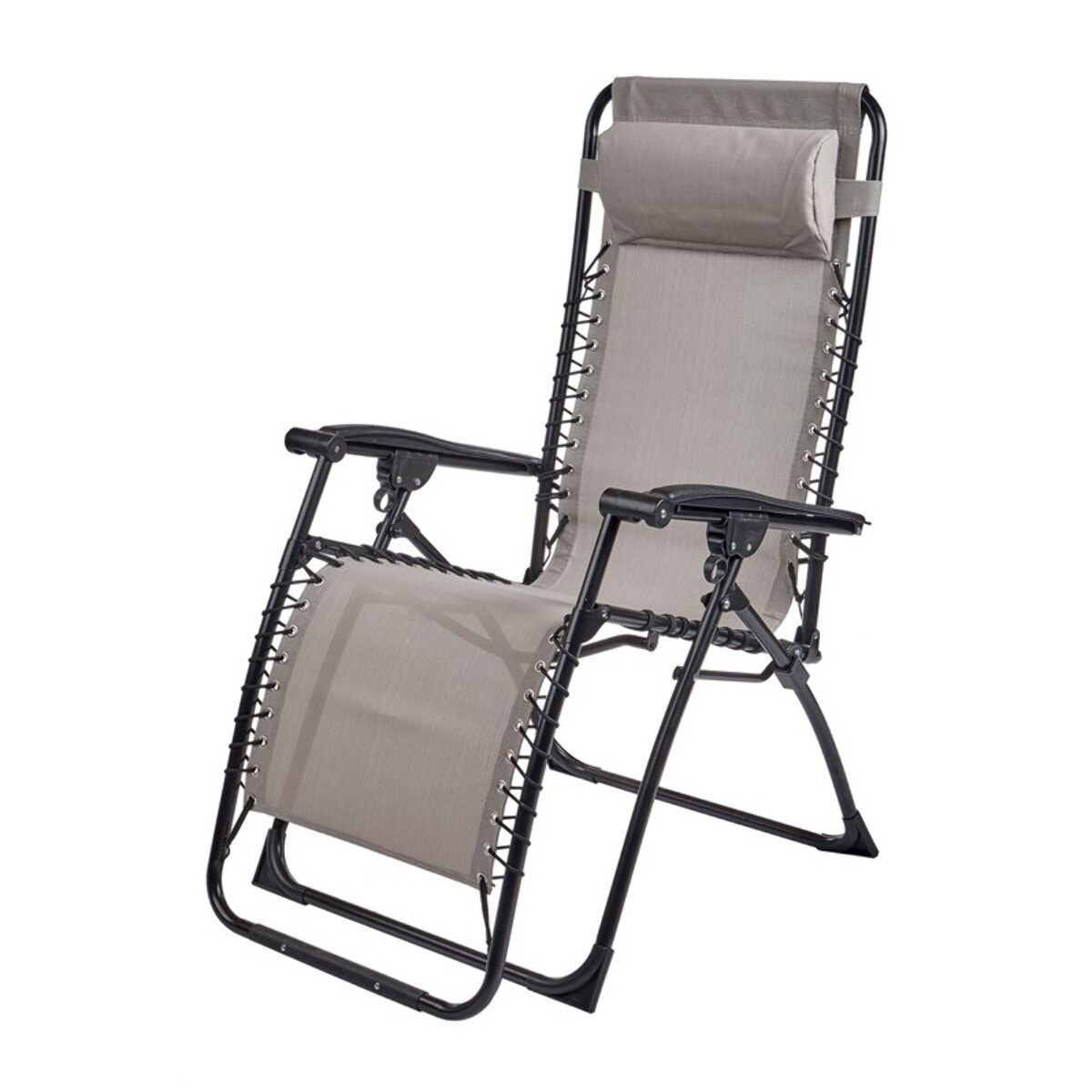 Lot de 2 fauteuils relax en acier - pliant - lin - PALAVAS