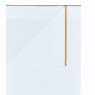 Drap plat uni en percale de coton, ASTOR, Châtaigne/Ocre