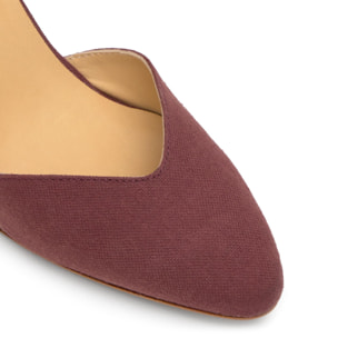 Alpargata Jud cuña de yute geométrica en lino con lazo, escote en V y punta afilada