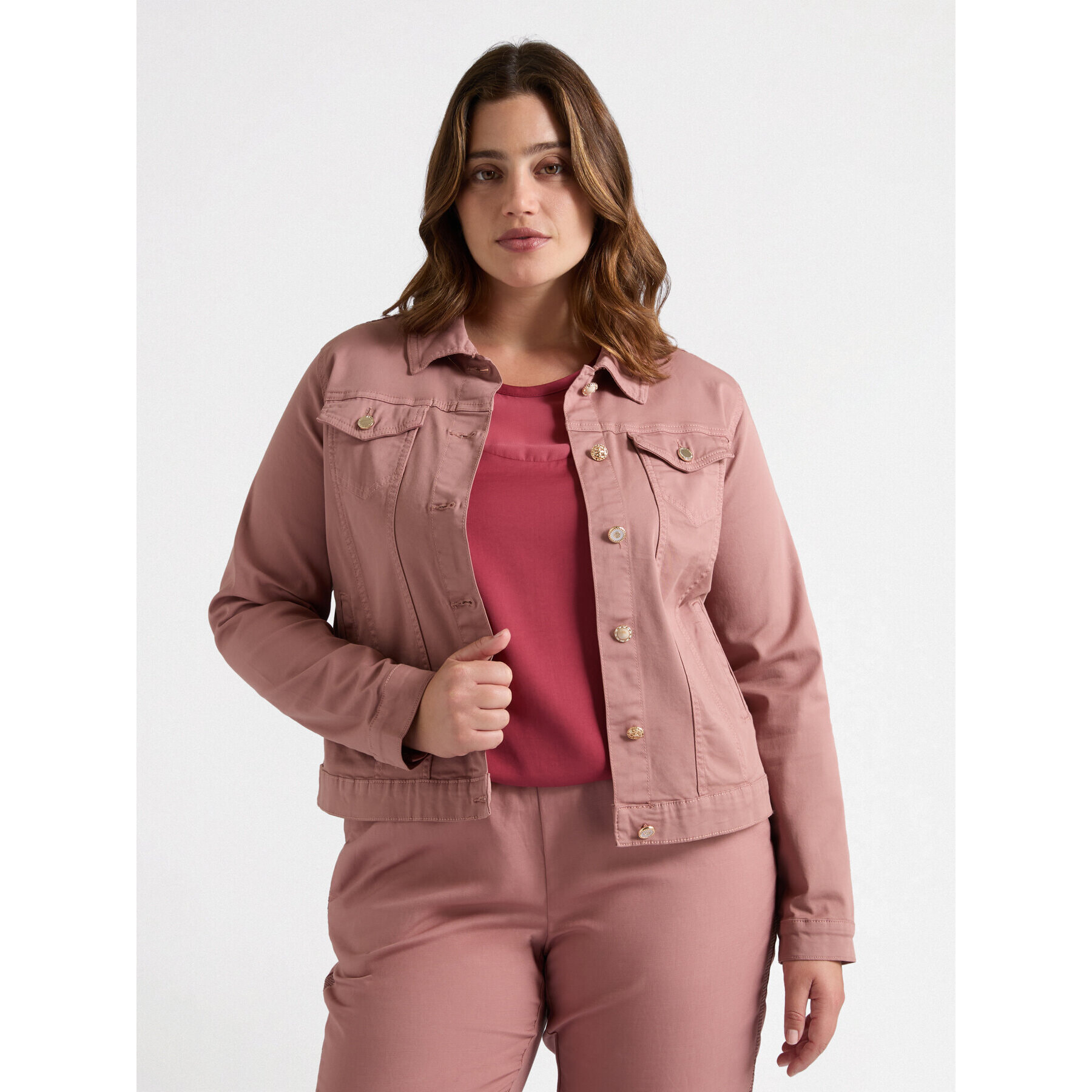 Fiorella Rubino - Cazadora casual con botones - Rosa cipria