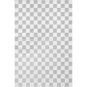 GARDEN - Tapis d'intérieur / extérieur à motif damier blanc et gris