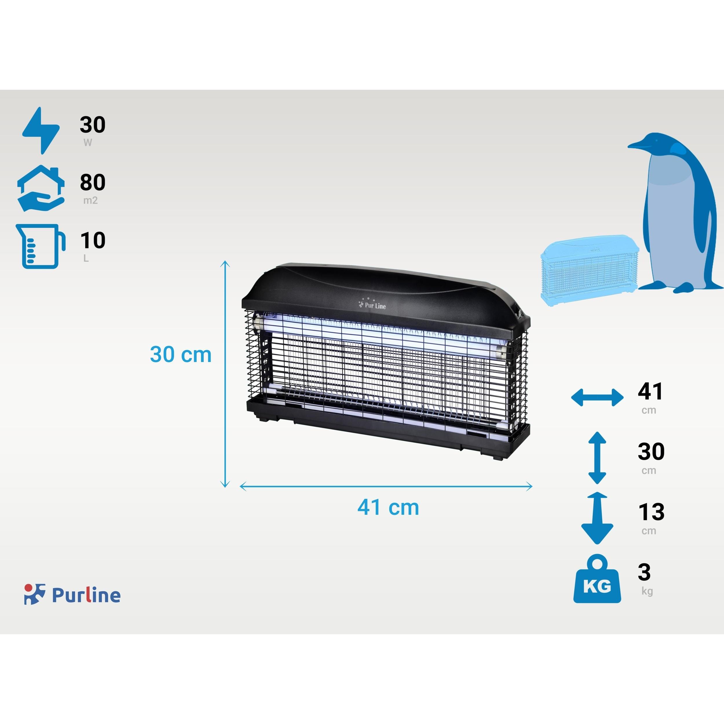 Lampada antizanzare con luce ultravioletta per montaggio a parete o a soffitto, adatto all'uso esterno.