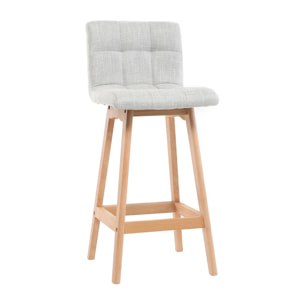 Tabourets de bar en tissu gris clair et bois H67.5 cm (lot de 2) KLARIS