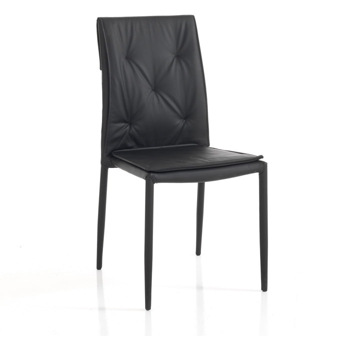 Tomasucci Lot de 4 Chaises LUCIA NOIRS