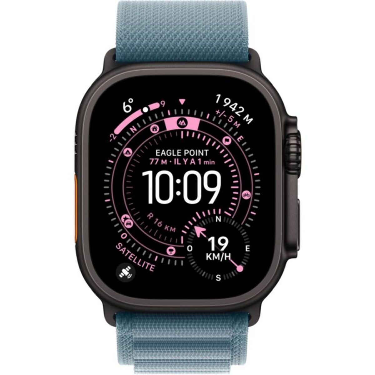 Bracelet APPLE 49 mm Medium Boucle Alpine bleu clair