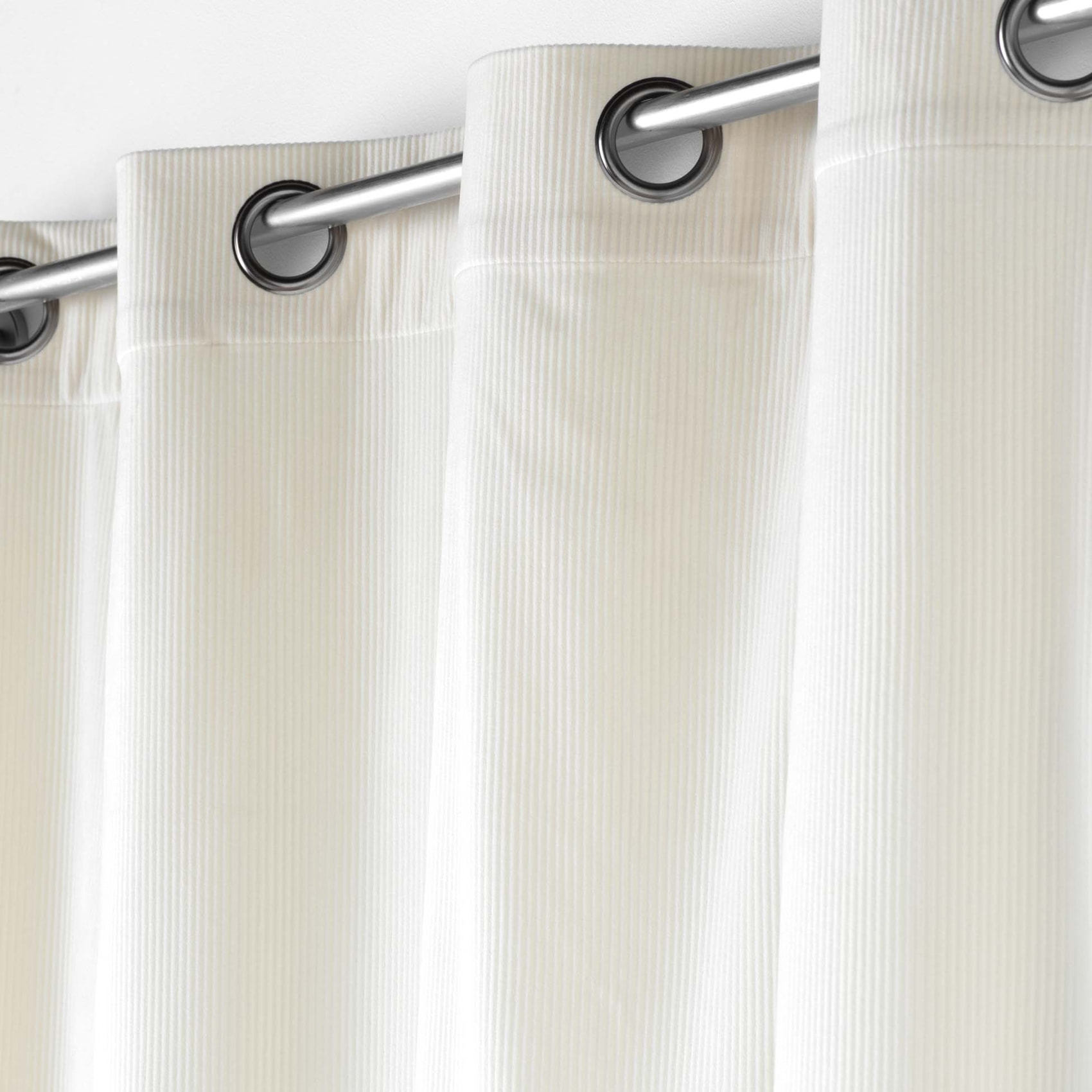 Rideau à œillets casual sauge velours côtelé uni - Naturel