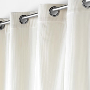 Rideau à œillets casual sauge velours côtelé uni - Naturel