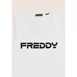 Canotta in cotone con retro vogatore e logo FREDDY