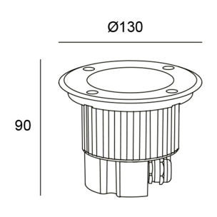 LEDS C4 Empotrable de suelo IP65-IP67 Gea Power LED Round ø180mm LED 11 Blanco cálido - 3000K ON-OFF Acero inoxidable AISI 316 796lm