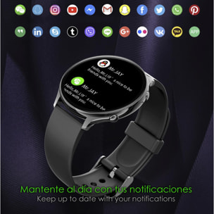 DAM Smartwatch DM05. Monitor de salud con temperatura corporal, O2 y tensión. 23 modos deportivos. 38x0,98x4,46 Cm. Color: Rosa