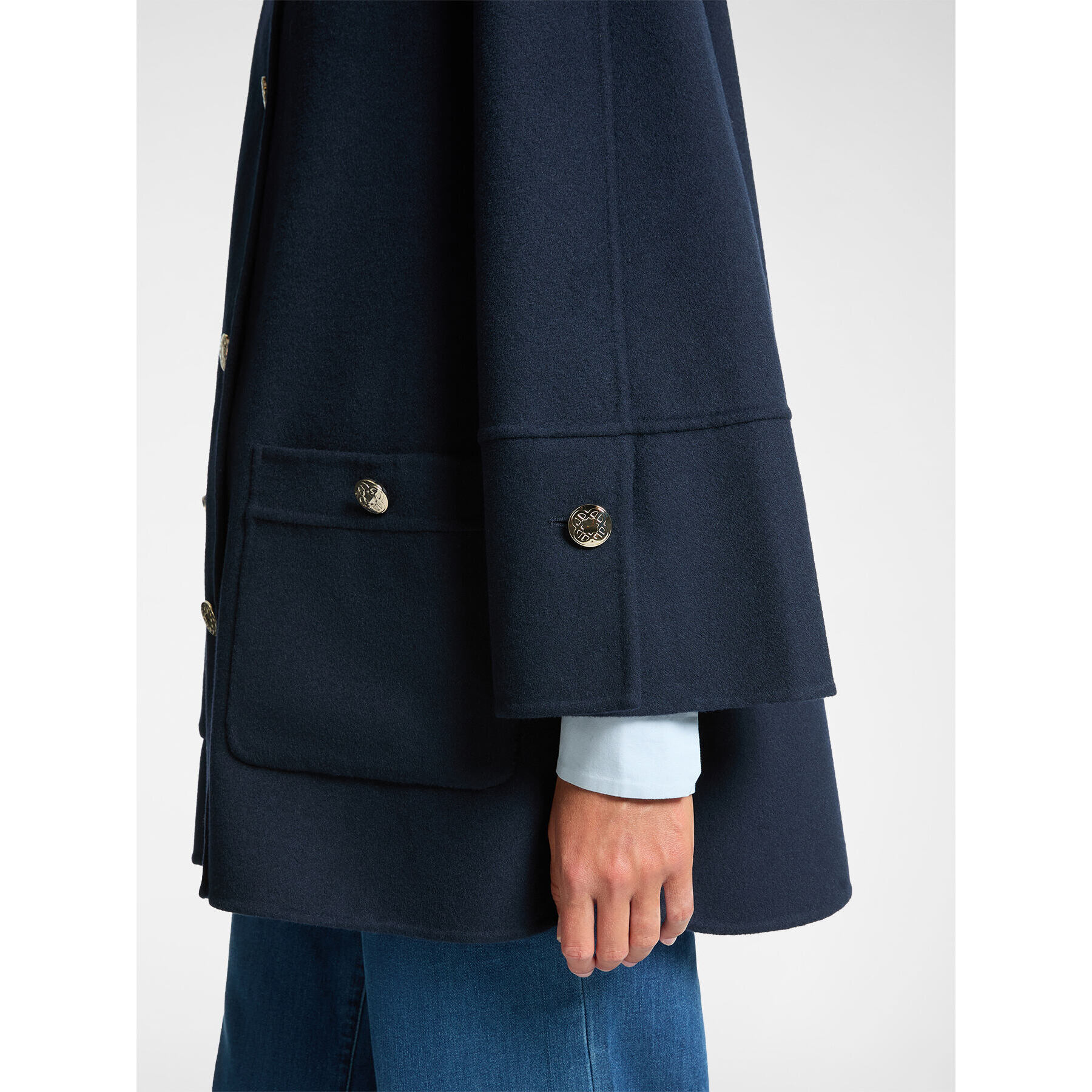 Elena Mirò - Cappotto corto in tessuto double - Blu