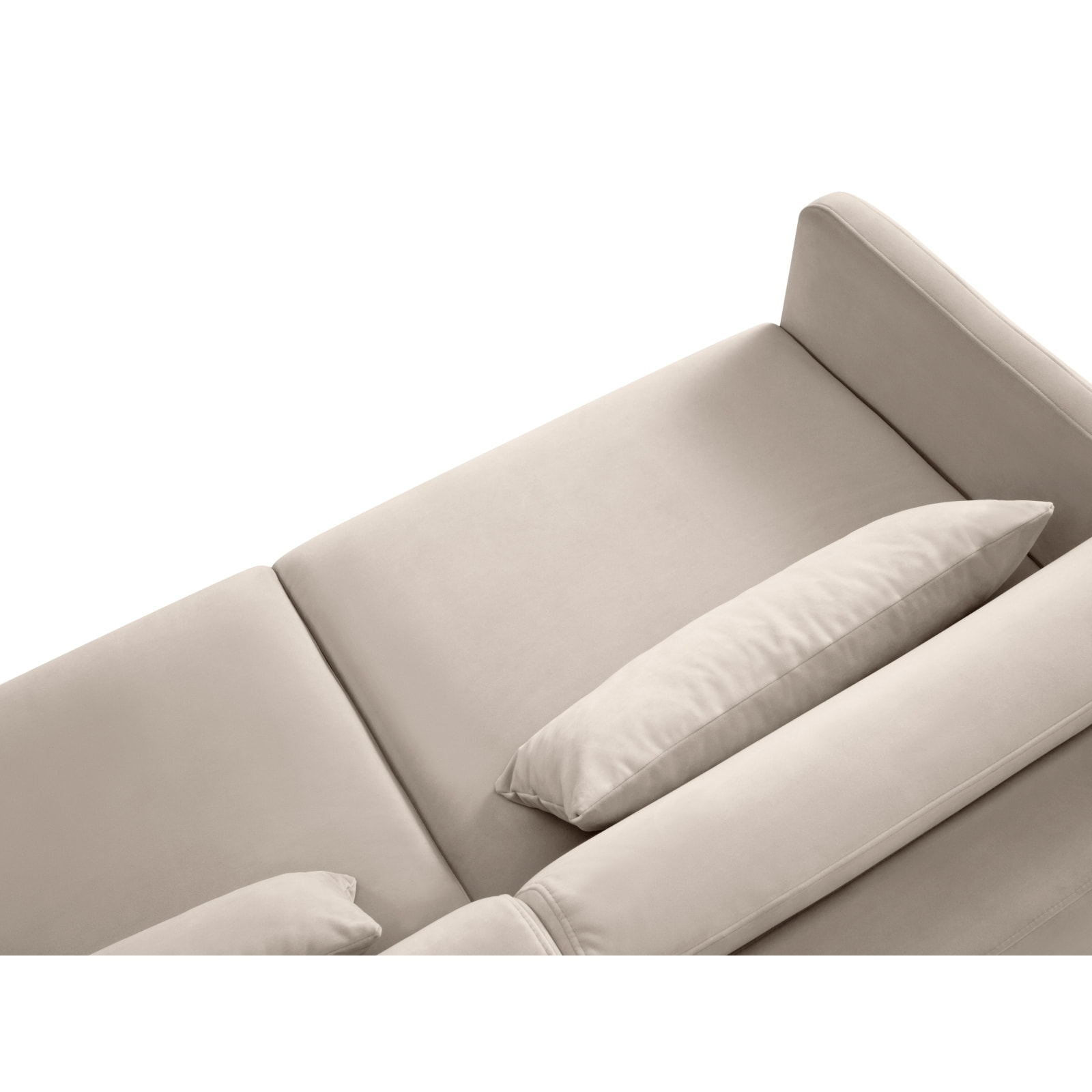 Canapé d'angle droit convertible "Yanis" 4 places en velours beige