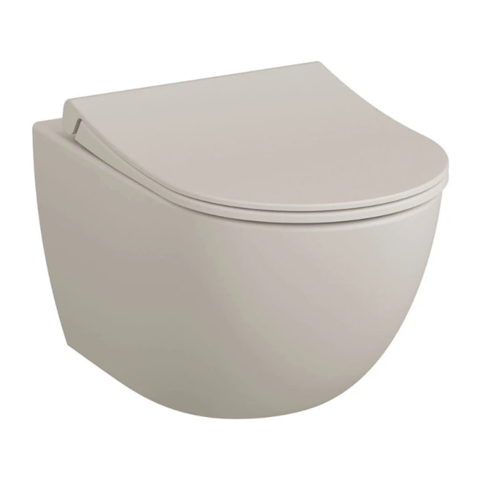 WC suspendu sans bride VITRA Sento taupe mat + abattant