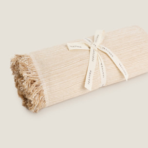 Fular tejido Cover color beige Algodón y poliéster