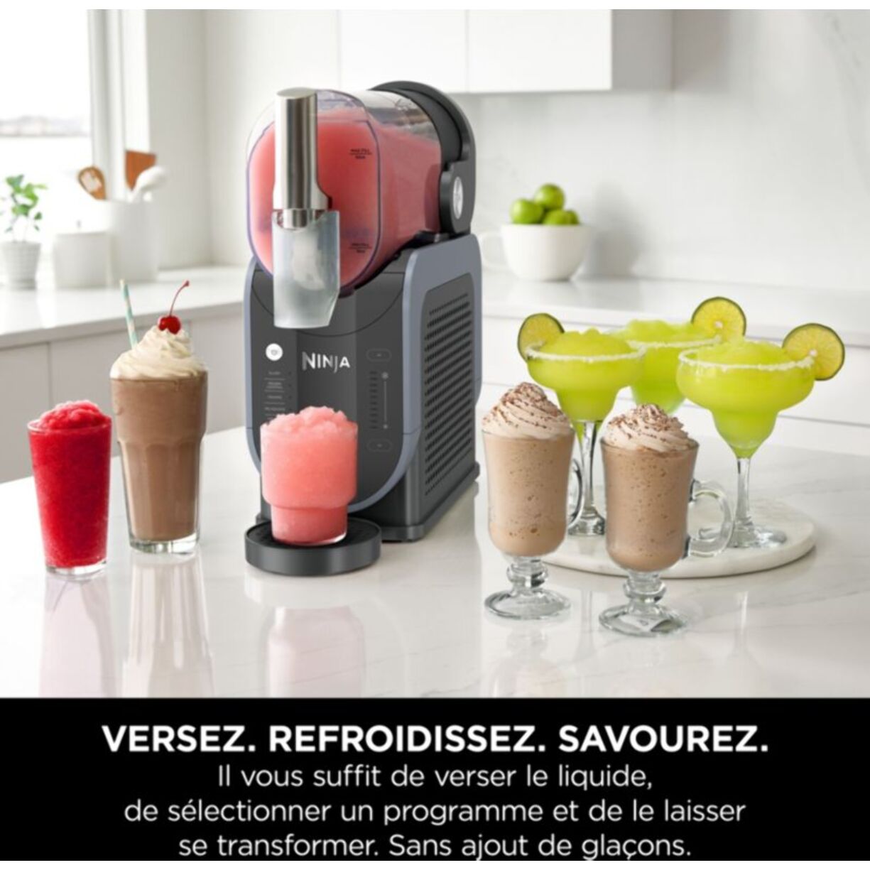 Machine à granita NINJA Slushi FS301EU Granités, Cocktails Glacés, Milkshakes, 5 Programmes, 2.5L, Maintien au Froid 12H