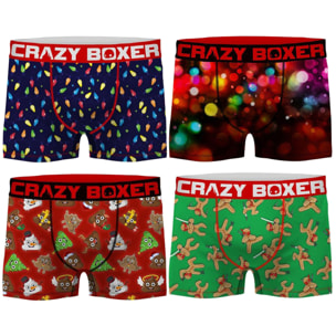 Pack 4 calzoncillos Crazy Boxer Fiesta para hombre