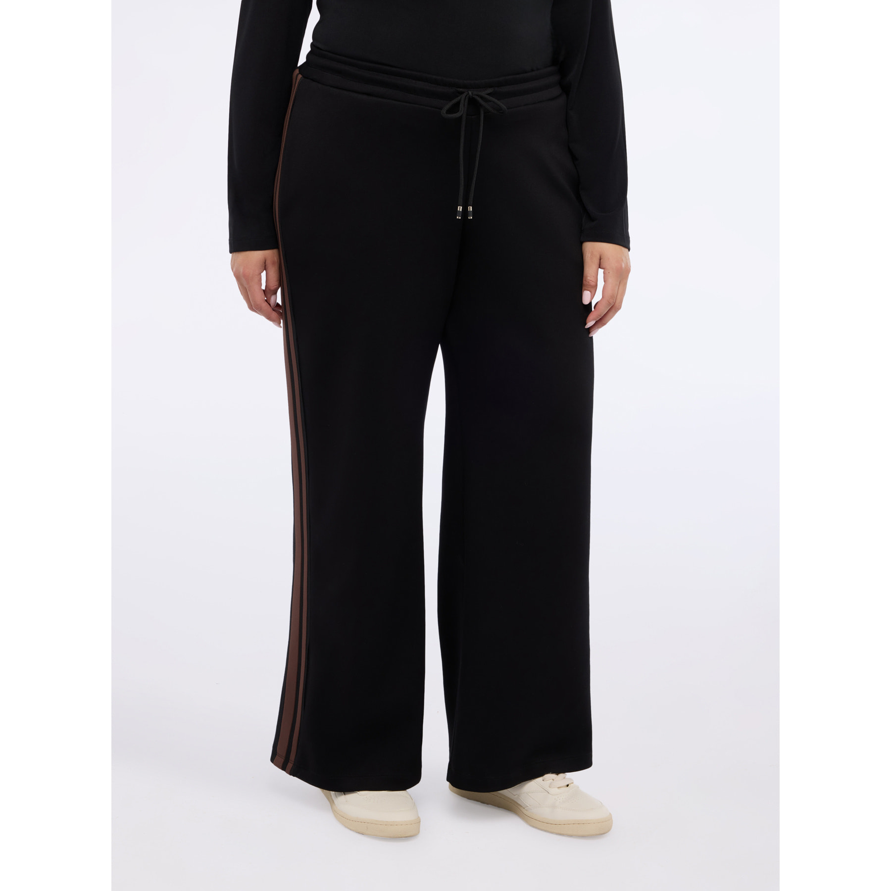 Fiorella Rubino - Pantaloni Wide Leg in tessuto scuba - Nero