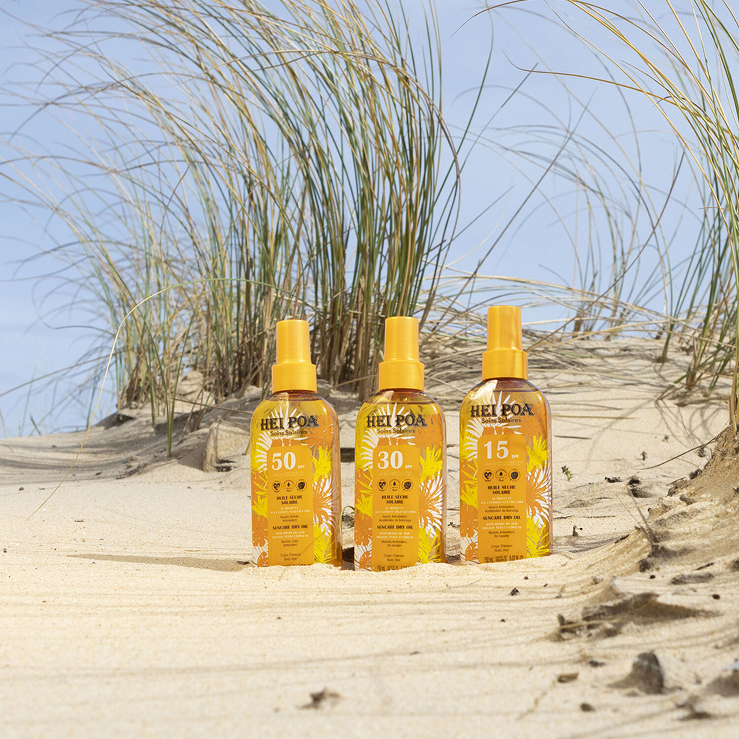 Huile Sèche Solaire SPF50 - Au Monoï et aux Extraits Végétaux Bio
