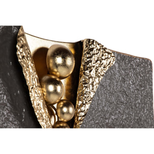 Adorno Pared Metal Dorado Negro 62x8x100 Cm