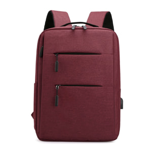 DAM Zaino per laptop  con interfaccia di ricarica USB. 28x12x42 cm. colore rosso