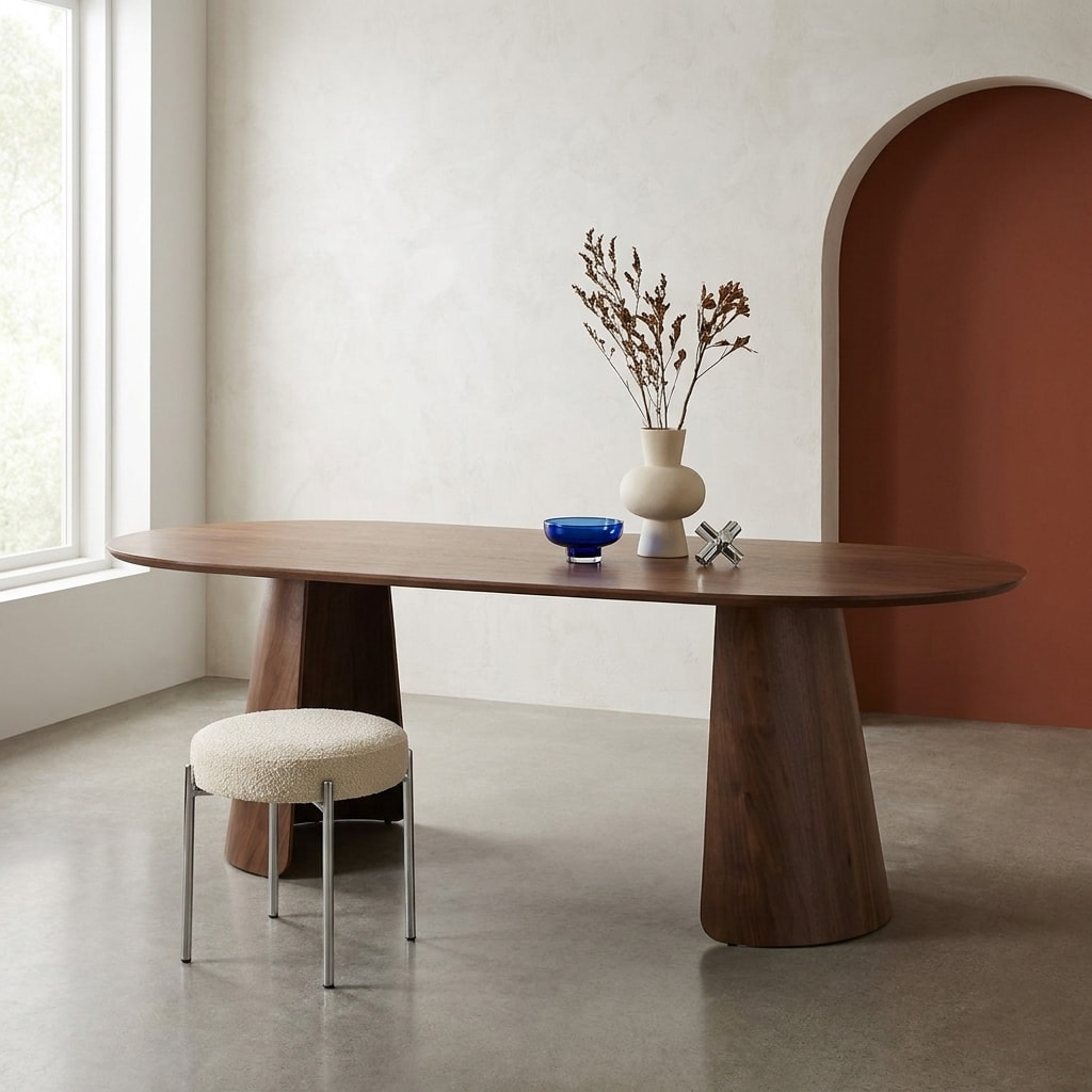 Table à manger oblongue décor bois 8 places MATHILDE